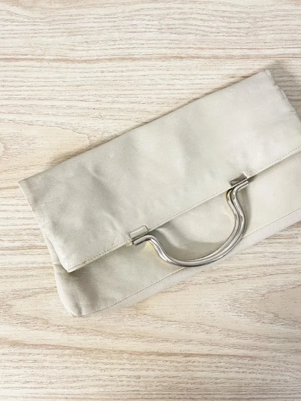 vintage clix leather fold over clutch handbag sold by Good Market Thrift Store