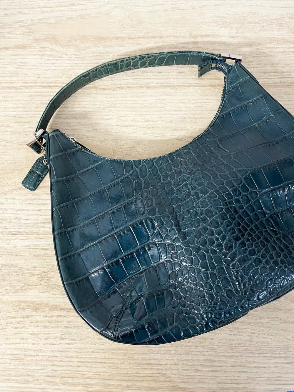 y2k danier snake embossed leather shoulder bag sold by Good Market Thrift Store