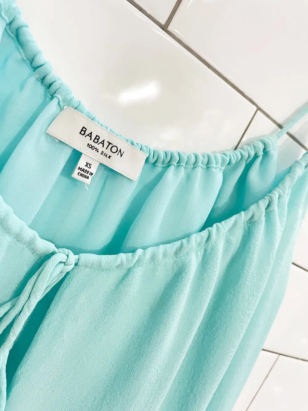 babaton silk chiffon tie neck tank blouse | aritzia sold by Good Market Thrift Store product image thumbnail 2