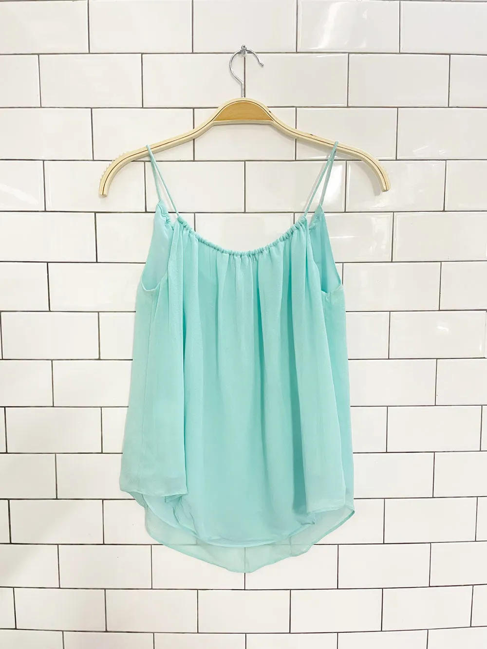 babaton silk chiffon tie neck tank blouse | aritzia sold by Good Market Thrift Store product image thumbnail 3