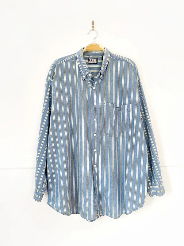 vintage 90s pause distressed striped oversized shirt sold by Good Market Thrift Store