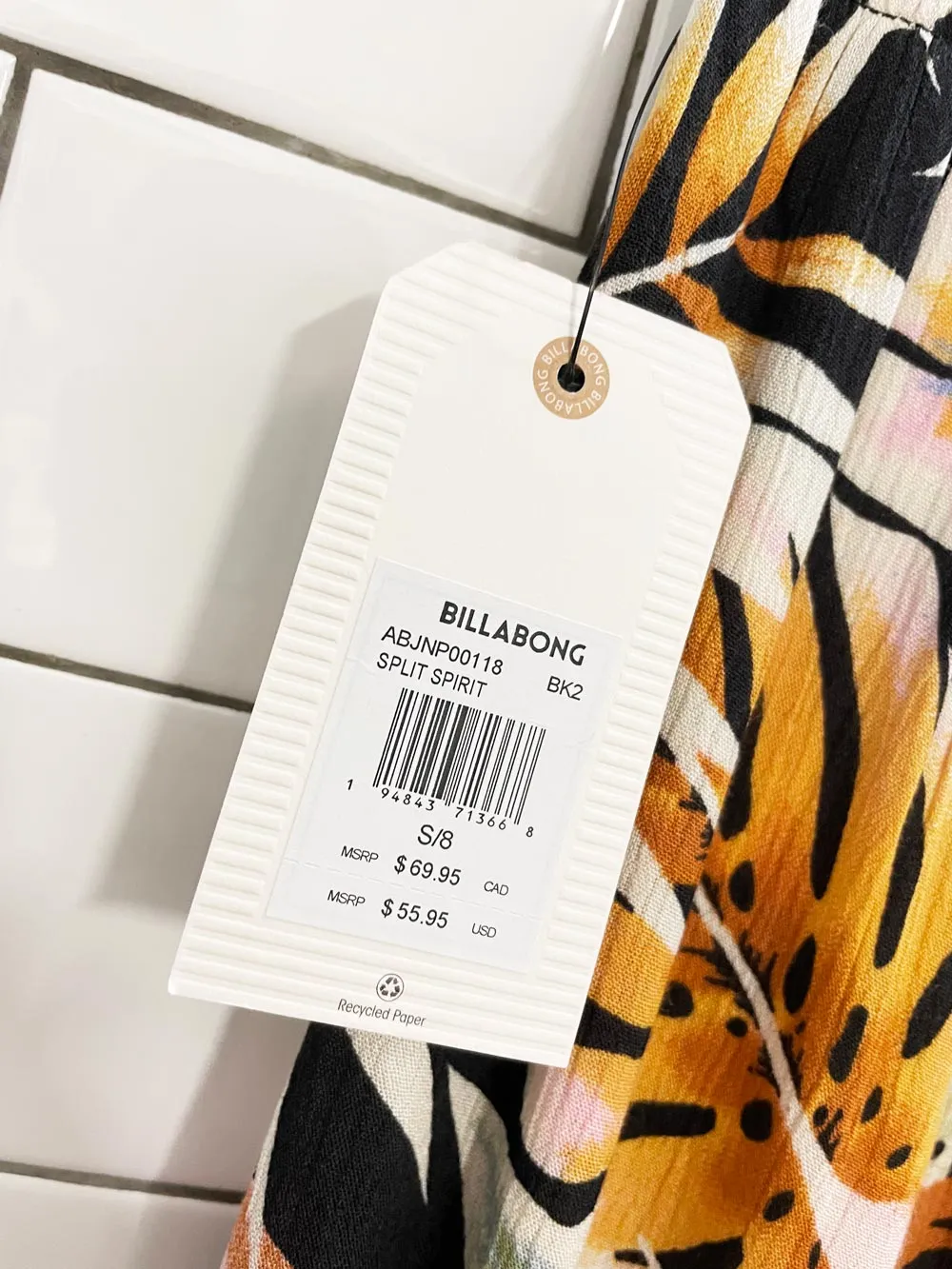 nwt billabong tropical split wide leg pant sold by Good Market Thrift Store product image thumbnail 2