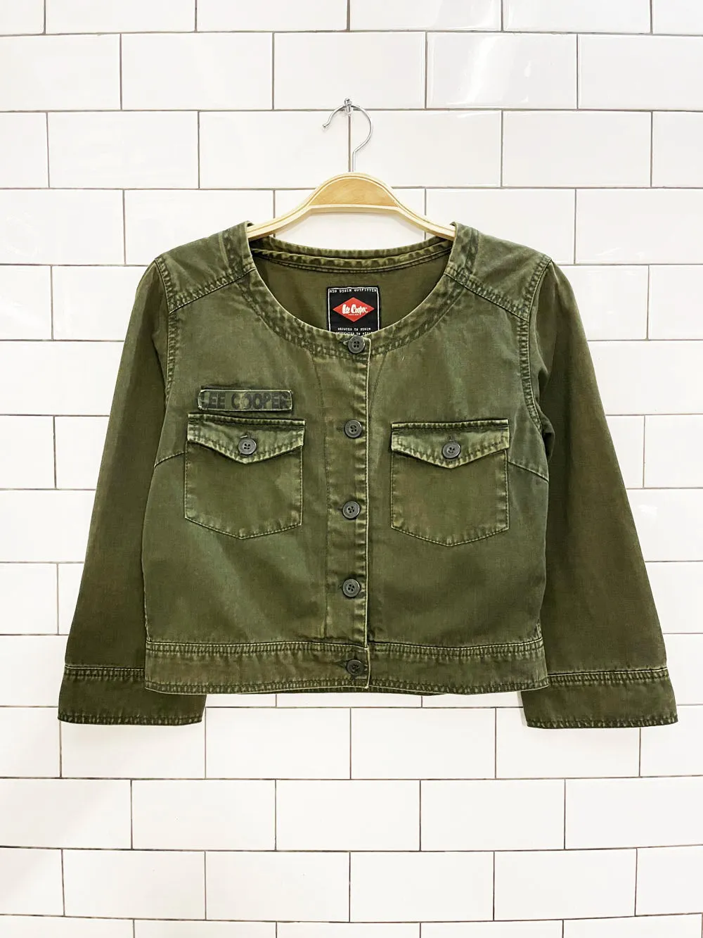 lee cooper cropped utility jacket sold by Good Market Thrift Store