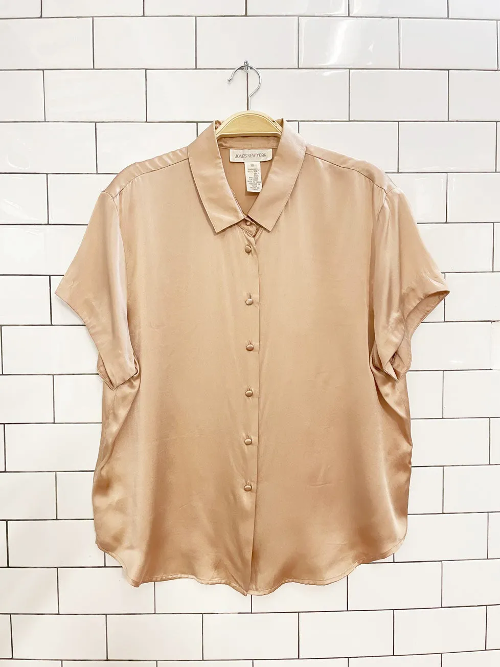 vintage 00s jones new york 100% silk blouse sold by Good Market Thrift Store