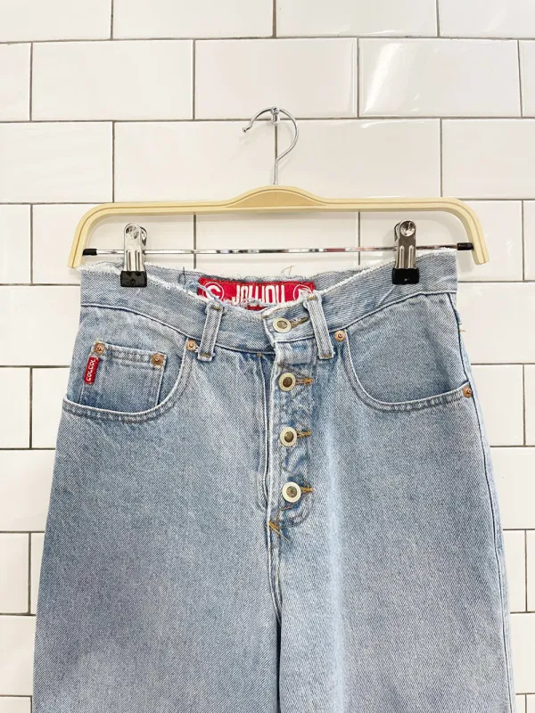 vintage 90s joujou exposed buttonfly distressed jeans sold by Good Market Thrift Store