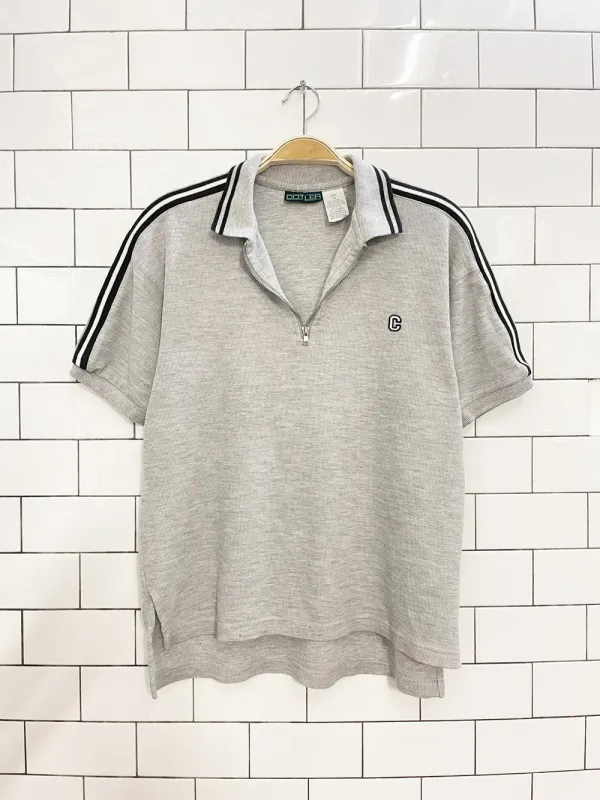 vintage 90s cotler letterblock ribbed zip polo sold by Good Market Thrift Store