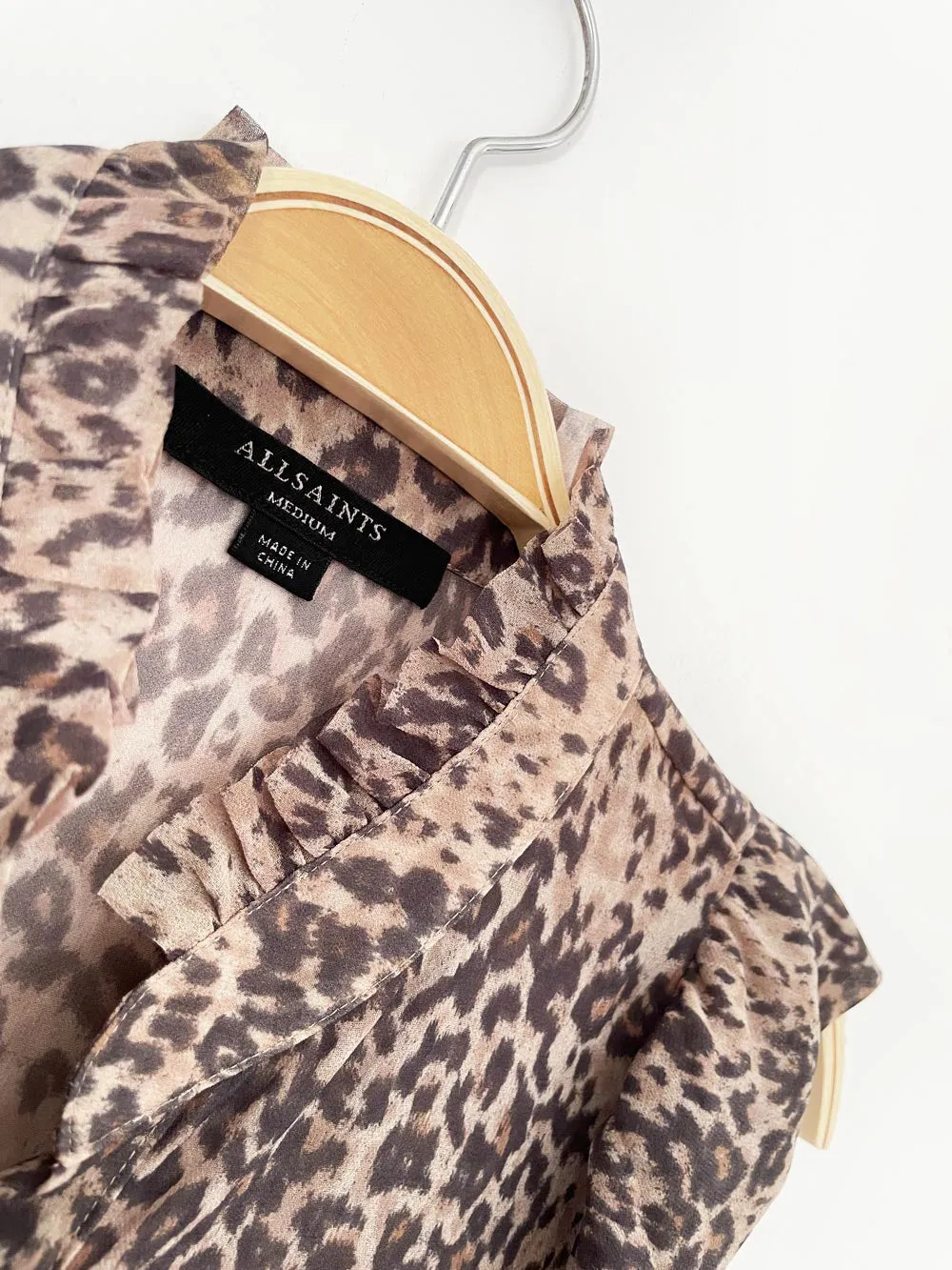 all saints laney animal print chiffon blouse sold by Good Market Thrift Store product image thumbnail 2