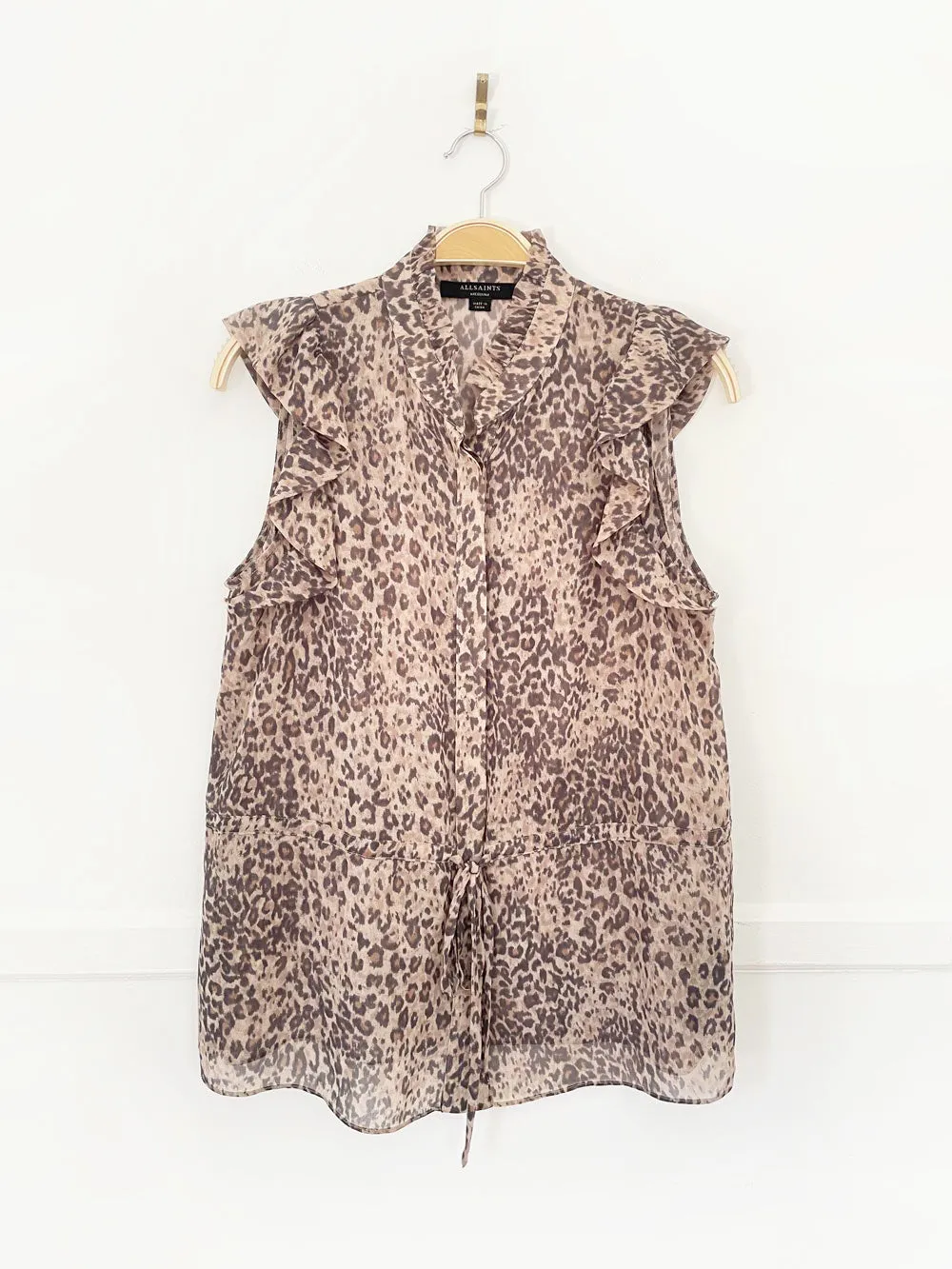 all saints laney animal print chiffon blouse sold by Good Market Thrift Store