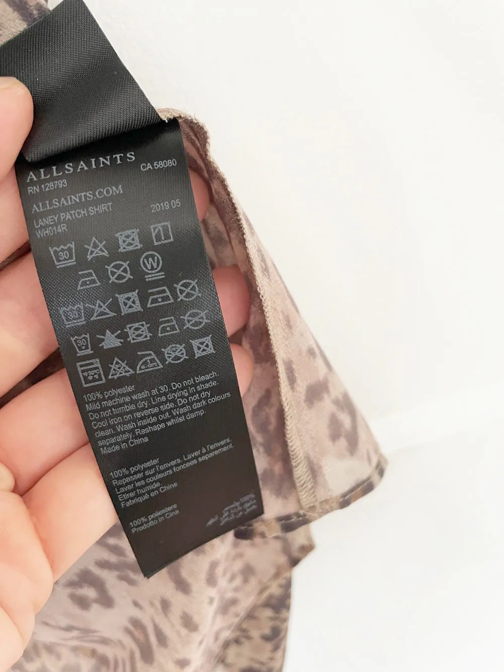 all saints laney animal print chiffon blouse sold by Good Market Thrift Store product image thumbnail 5