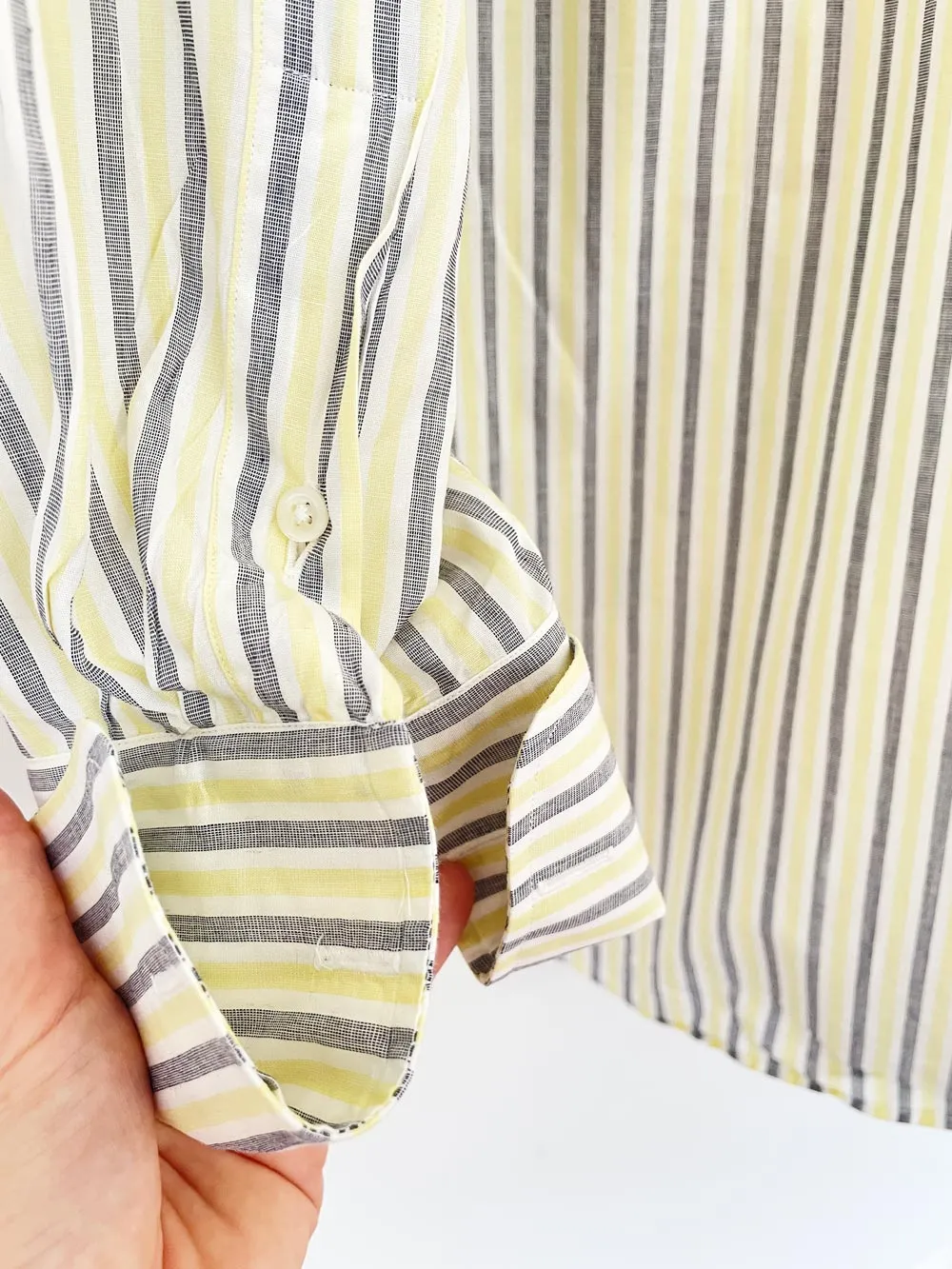 vintage aquascutum contrast collar striped french cuff shirt sold by Good Market Thrift Store product image thumbnail 3