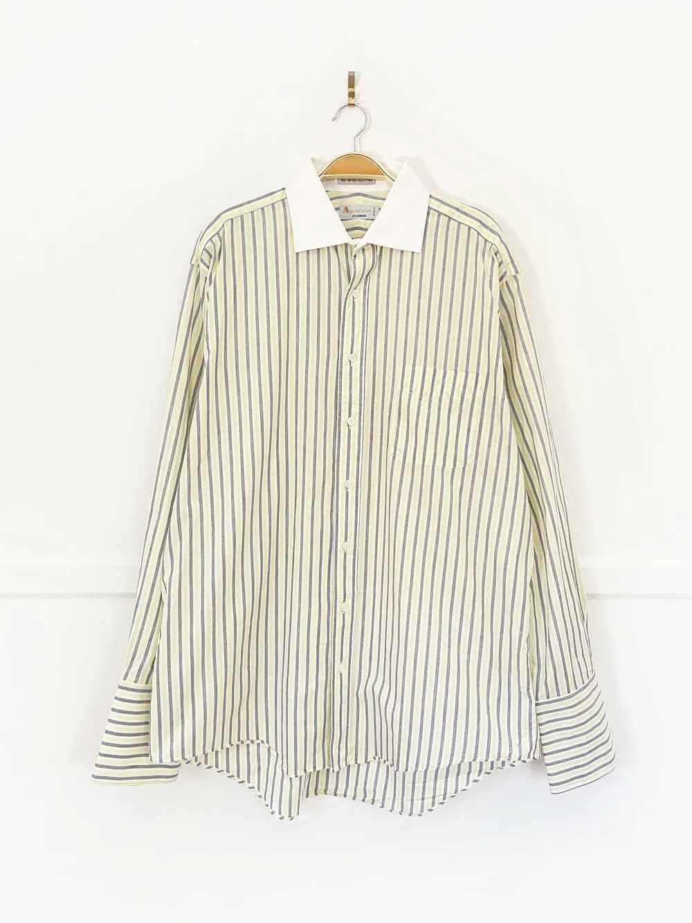vintage aquascutum contrast collar striped french cuff shirt sold by Good Market Thrift Store