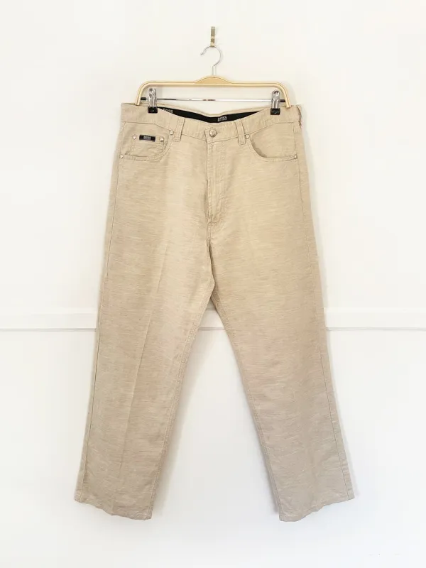hugo boss alabama linen-blend casual pants sold by Good Market Thrift Store