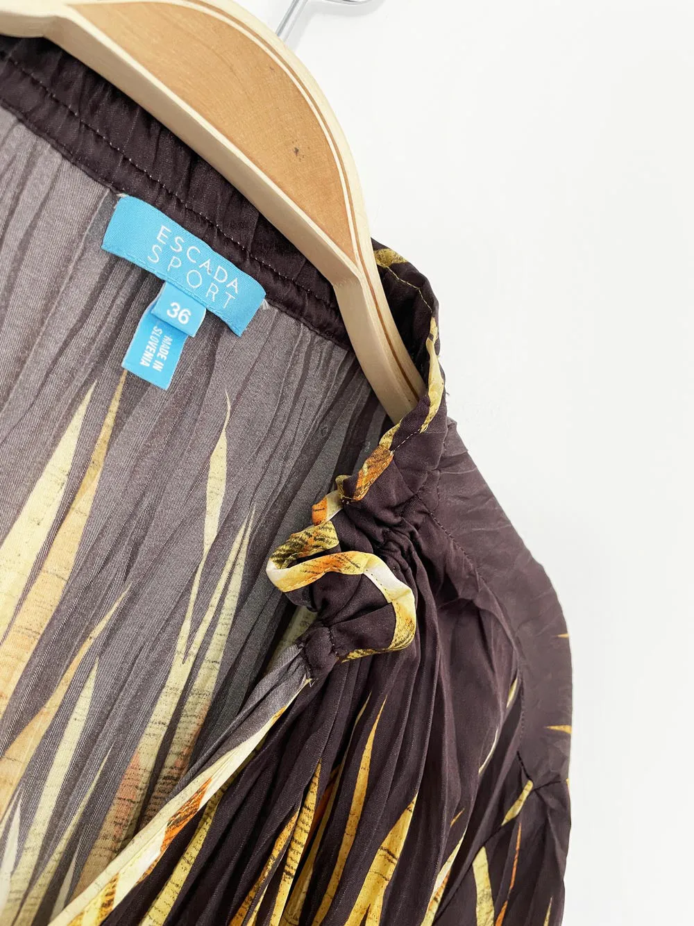 escada sport silk-blend pleated drawstring midi dress sold by Good Market Thrift Store product image thumbnail 3