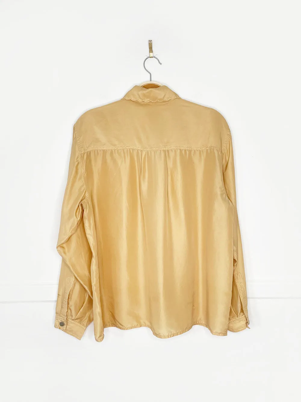 vintage 80s vipetites 100% silk embroidered collar blouse sold by Good Market Thrift Store product image thumbnail 5