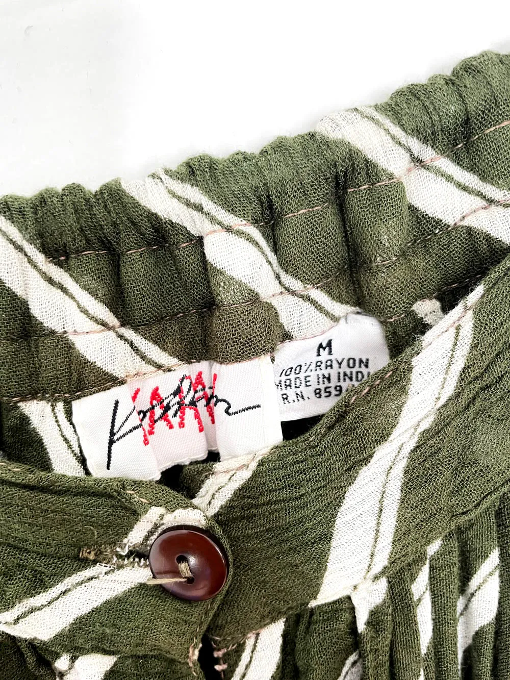 vintage 90s karan kollection lightweight full button midi skirt | made in India sold by Good Market Thrift Store product image thumbnail 3