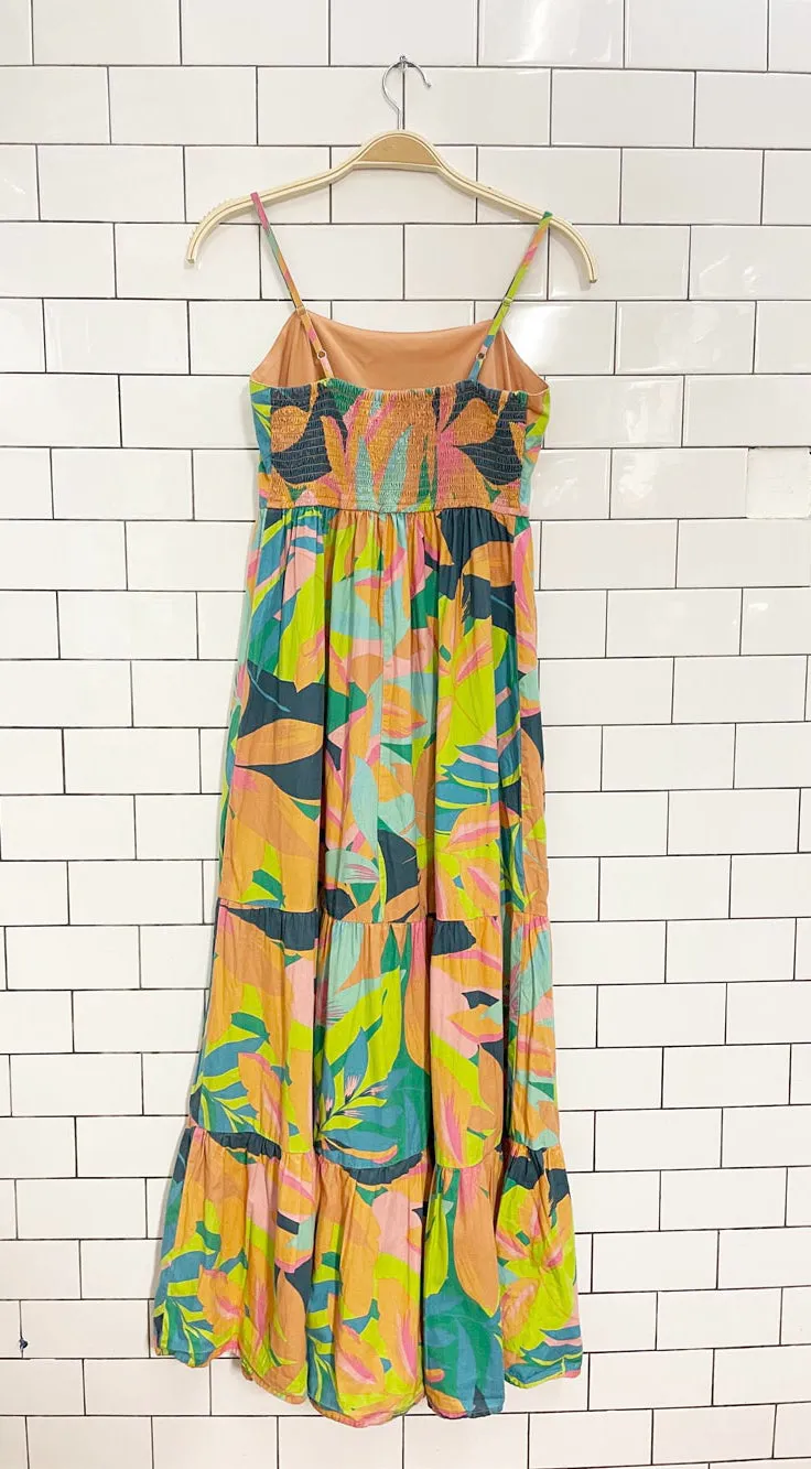 japna tropical bright tiered maxi dress sold by Good Market Thrift Store product image thumbnail 4
