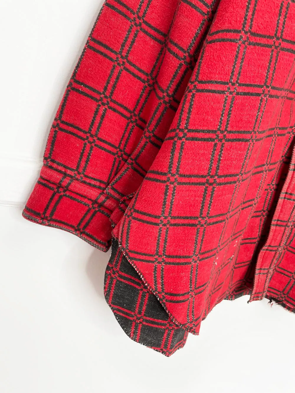 vintage 70s remco windowpane plaid fleece shirt jacket sold by Good Market Thrift Store product image thumbnail 3