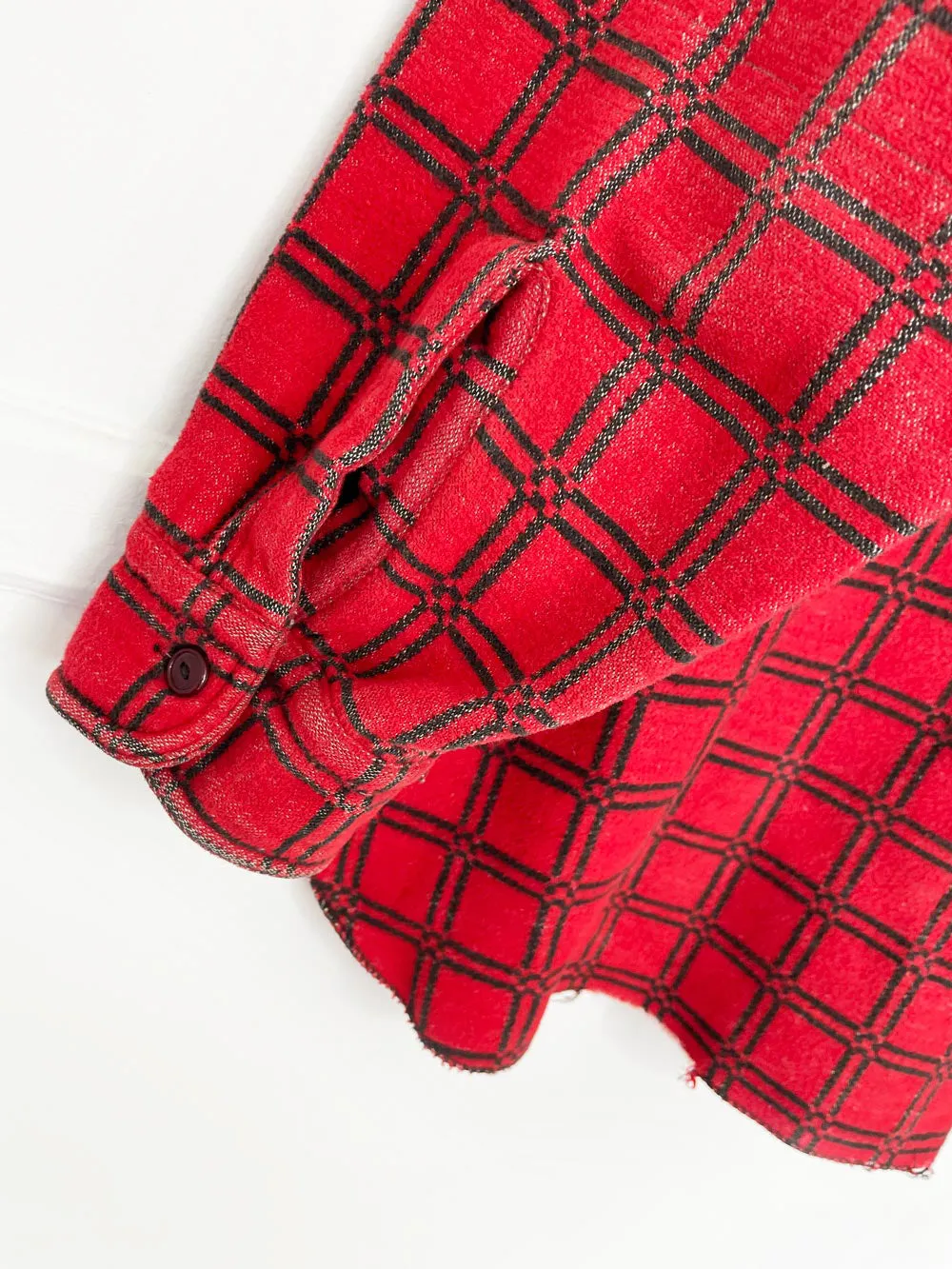vintage 70s remco windowpane plaid fleece shirt jacket sold by Good Market Thrift Store product image thumbnail 4