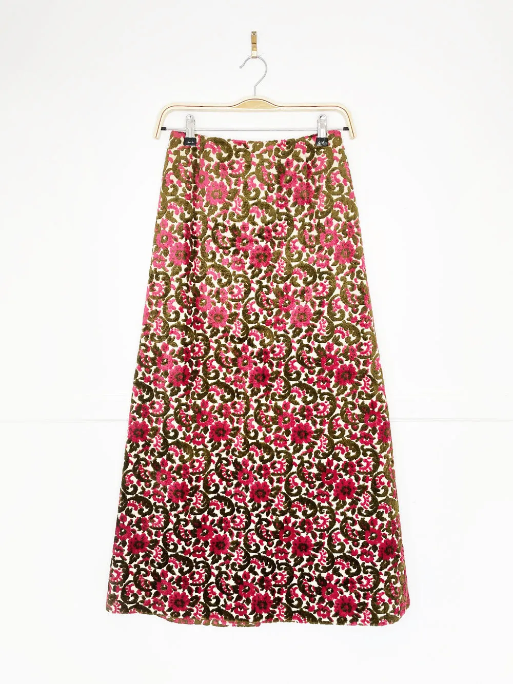 vintage handmade floral tapestry maxi skirt sold by Good Market Thrift Store