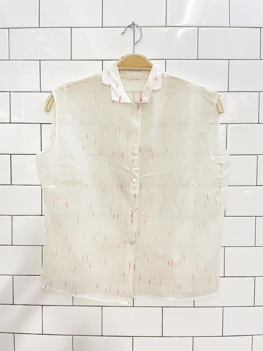 vintage 60s sheer fitted sleeveless shirt sold by Good Market Thrift Store