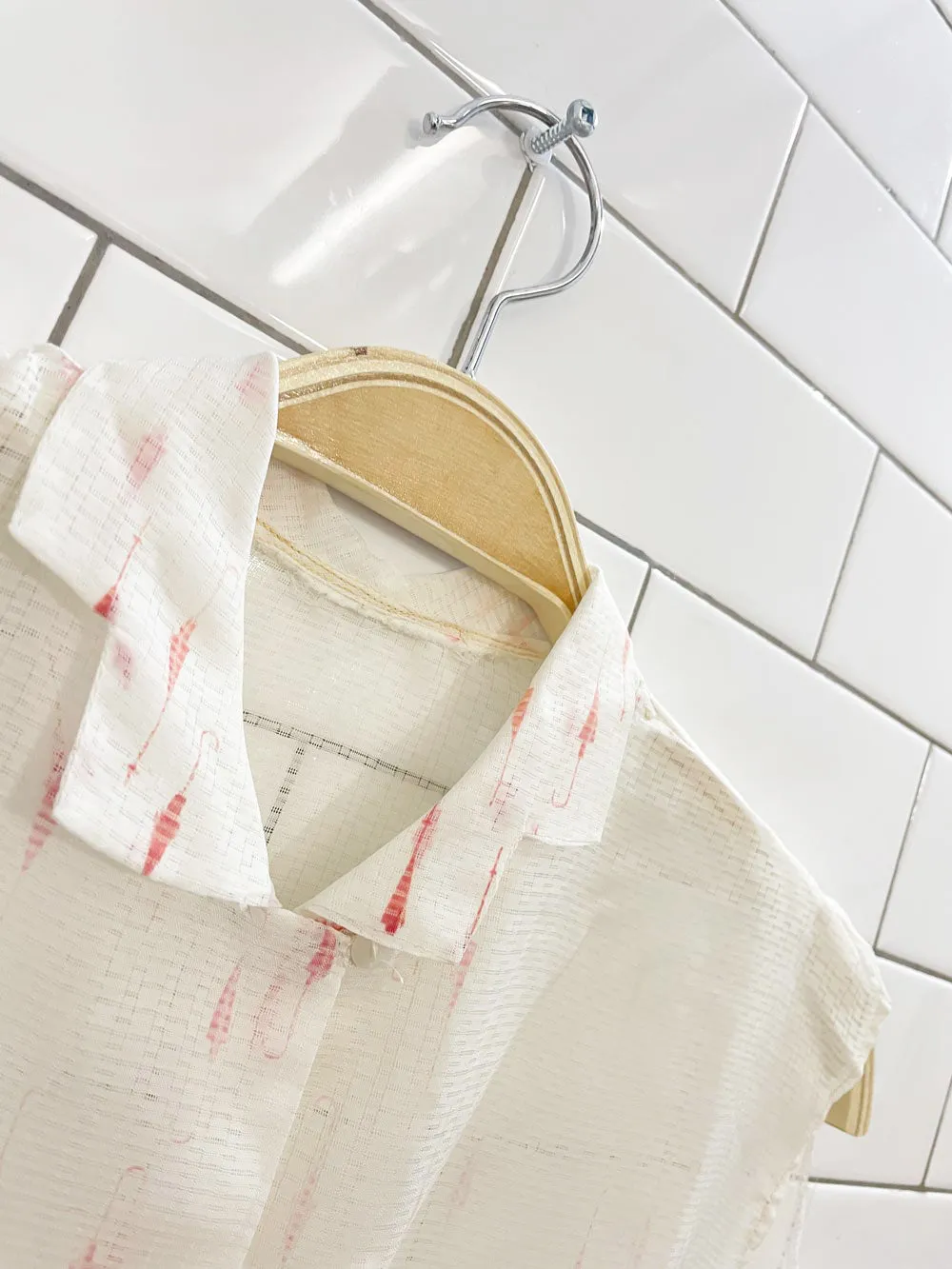 vintage 60s sheer fitted sleeveless shirt sold by Good Market Thrift Store product image thumbnail 2