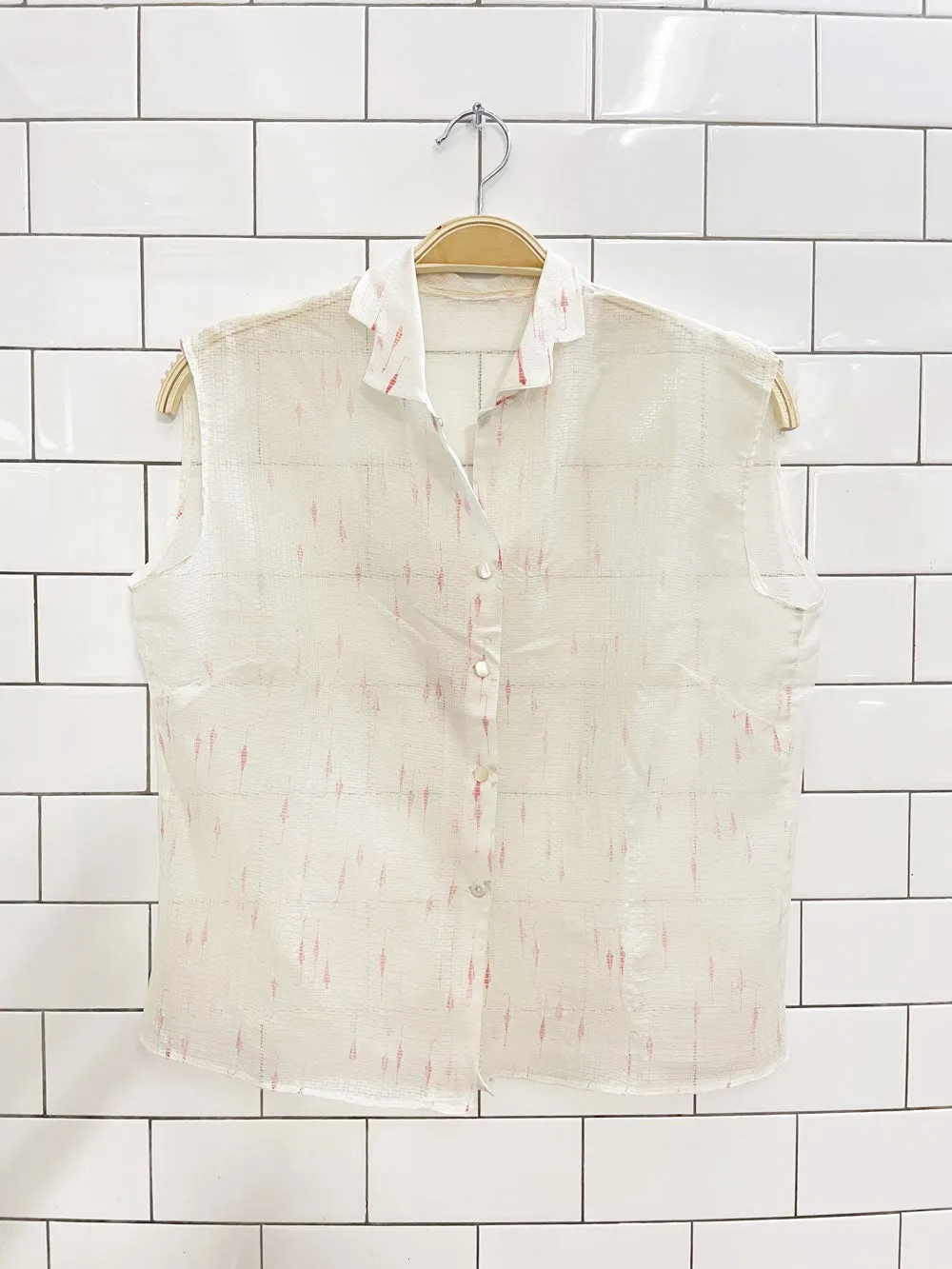 vintage 60s sheer fitted sleeveless shirt sold by Good Market Thrift Store product image thumbnail 3