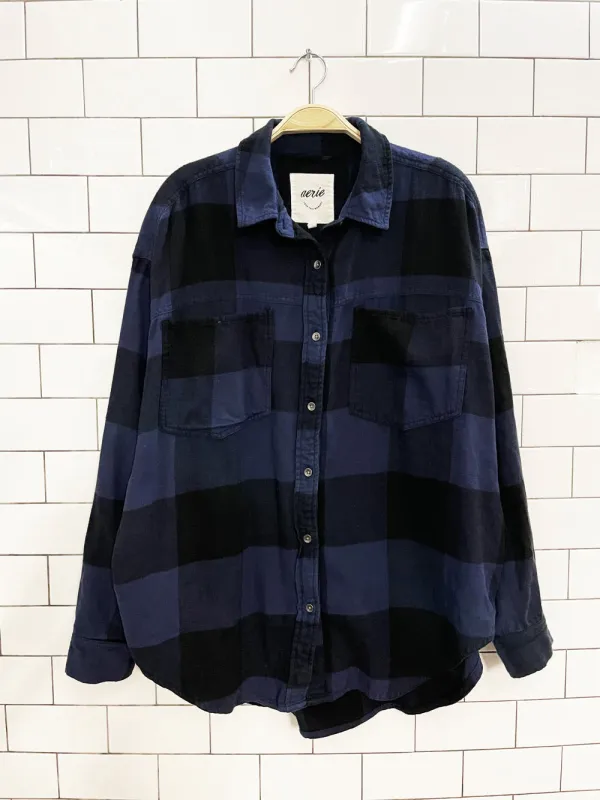 aerie anytime fave oversized flannel shirt sold by Good Market Thrift Store