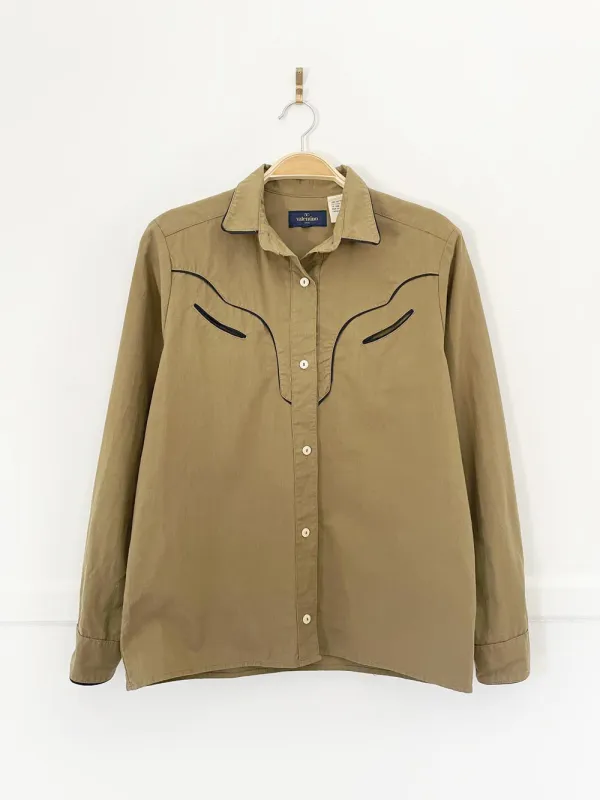 vintage 70s valentino viva piped western shirt | made in USA sold by Good Market Thrift Store