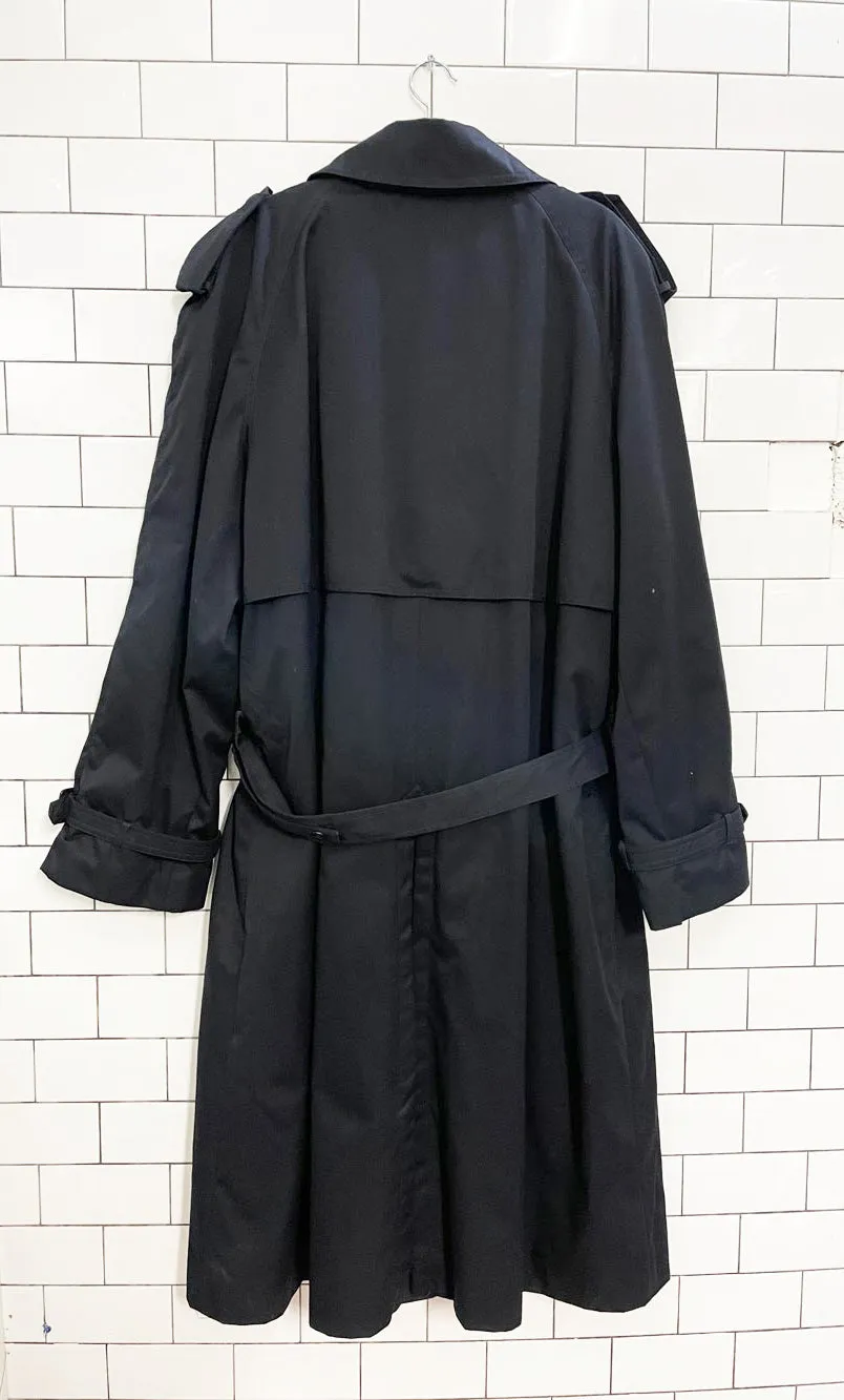 vintage tiptop tailors classic navy trench coat | zip out liner sold by Good Market Thrift Store product image thumbnail 4