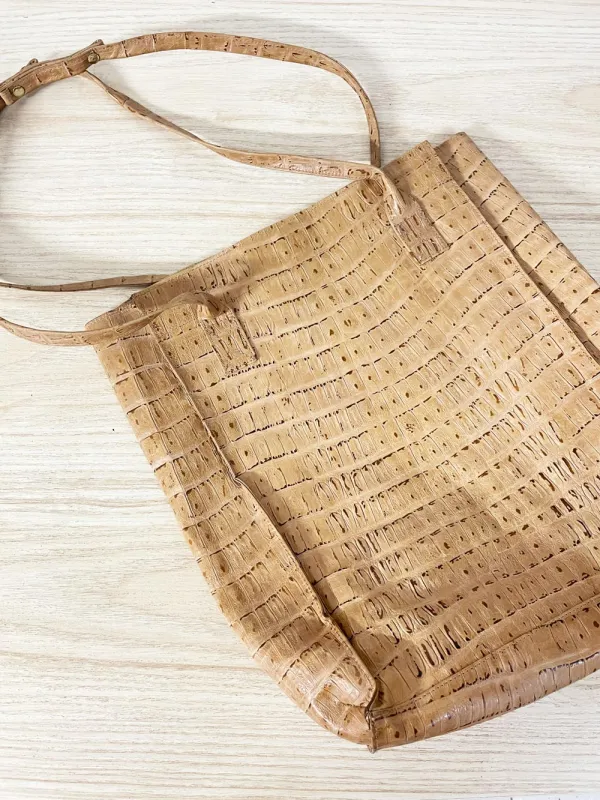 vintage croc-embossed leather tote bag sold by Good Market Thrift Store