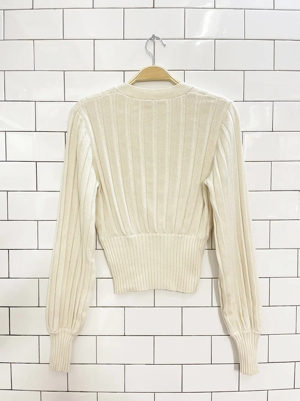 wilfred thais wool-blend balloon sleeve knit cardigan | aritzia sold by Good Market Thrift Store product image thumbnail 3