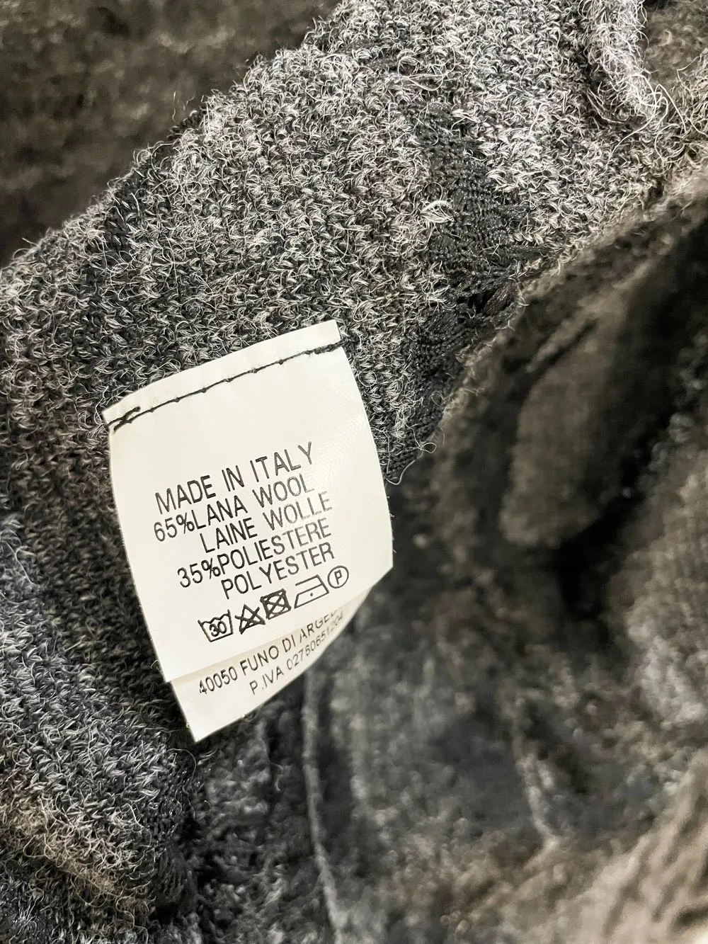 le streghe wool-blend art loose knit waterfall open vest sold by Good Market Thrift Store product image thumbnail 5