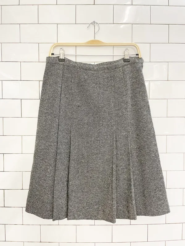 vintage wool tweed pleated mini skirt sold by Good Market Thrift Store