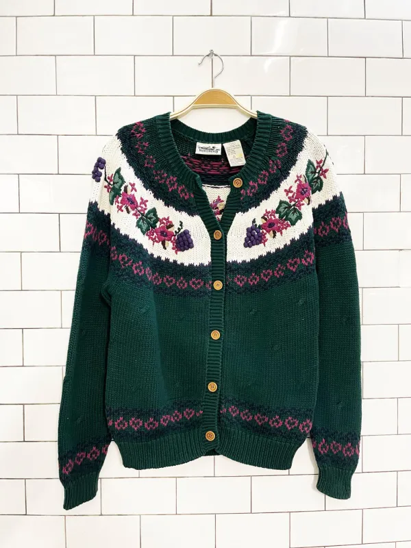 vintage 90s northern reflections fall fair isle knit cardigan sold by Good Market Thrift Store