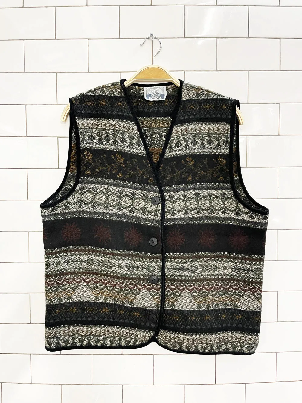 vintage 00s evidence wool-blend knit vest sold by Good Market Thrift Store