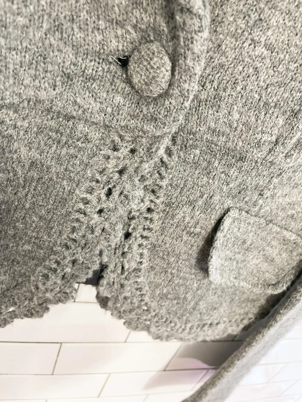 vintage 00s tristan & iseut wool-blend bell sleeve knit blazer jacket sold by Good Market Thrift Store product image thumbnail 2