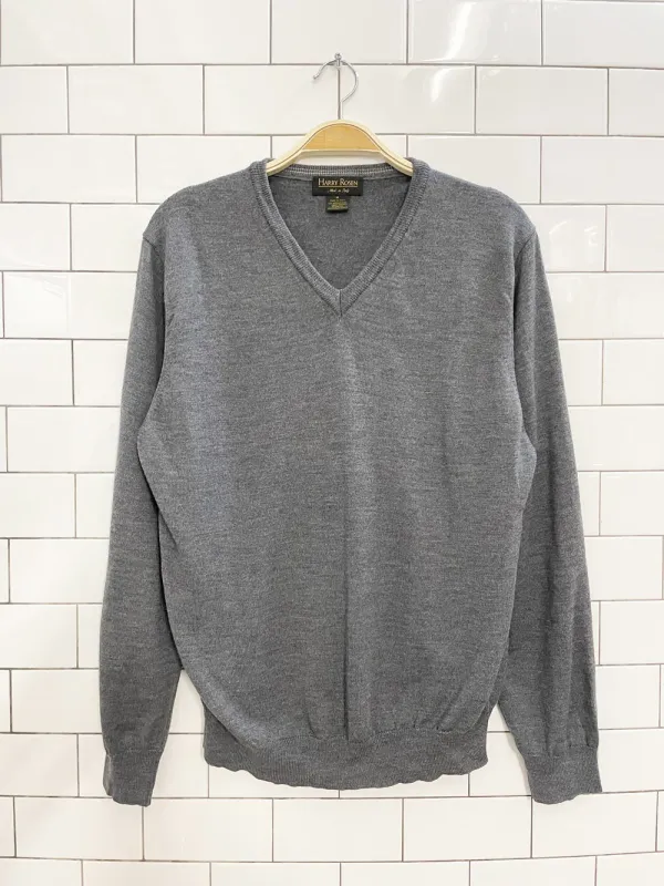 harry rosen 100% merino wool v-neck sweater sold by Good Market Thrift Store