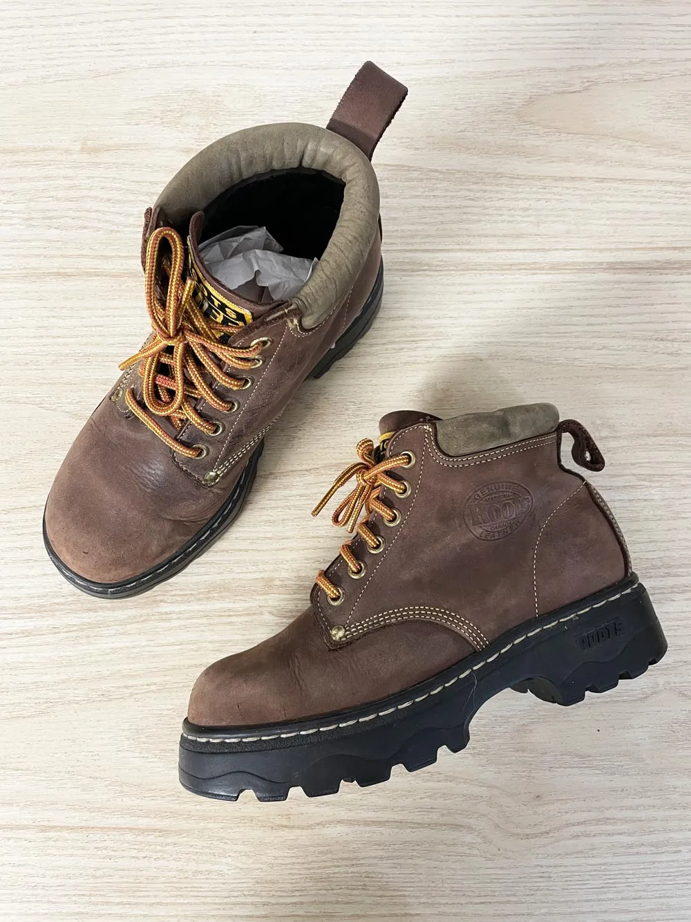 roots tuff oiled leather hiking boots sold by Good Market Thrift Store