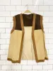 vintage lamb suede colourblock tie front vest | unlined sold by Good Market Thrift Store