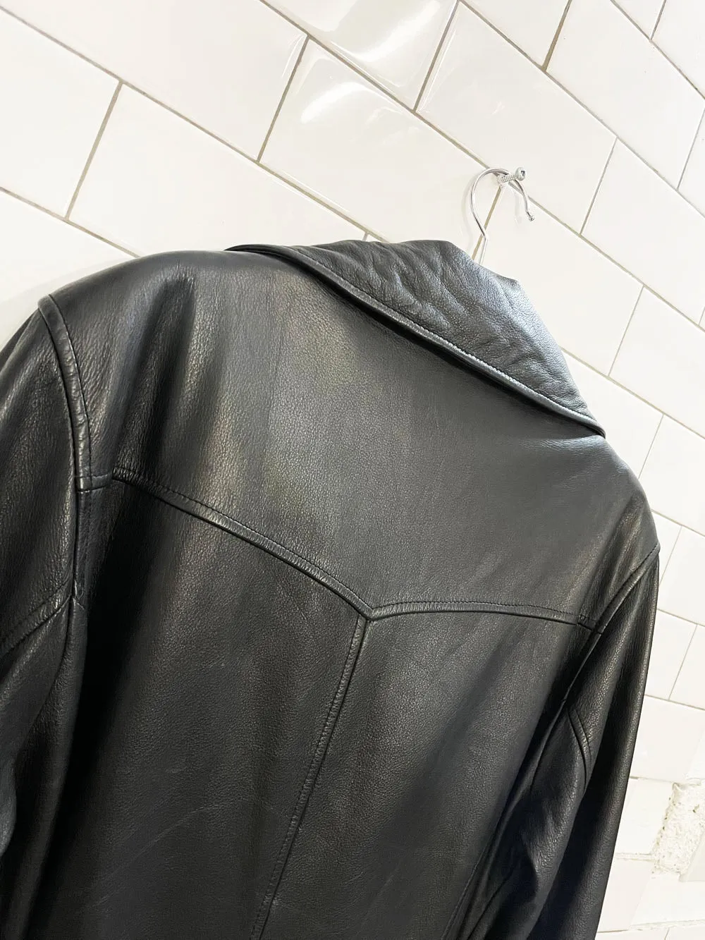 vintage wilsons soft leather belted trench coat sold by Good Market Thrift Store product image thumbnail 4