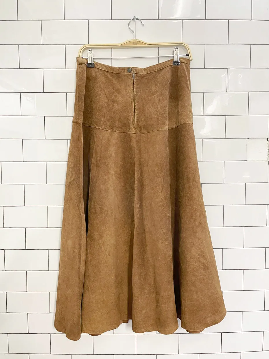 vintage 00s traditions ltd suede full midi maxi skirt sold by Good Market Thrift Store product image thumbnail 5