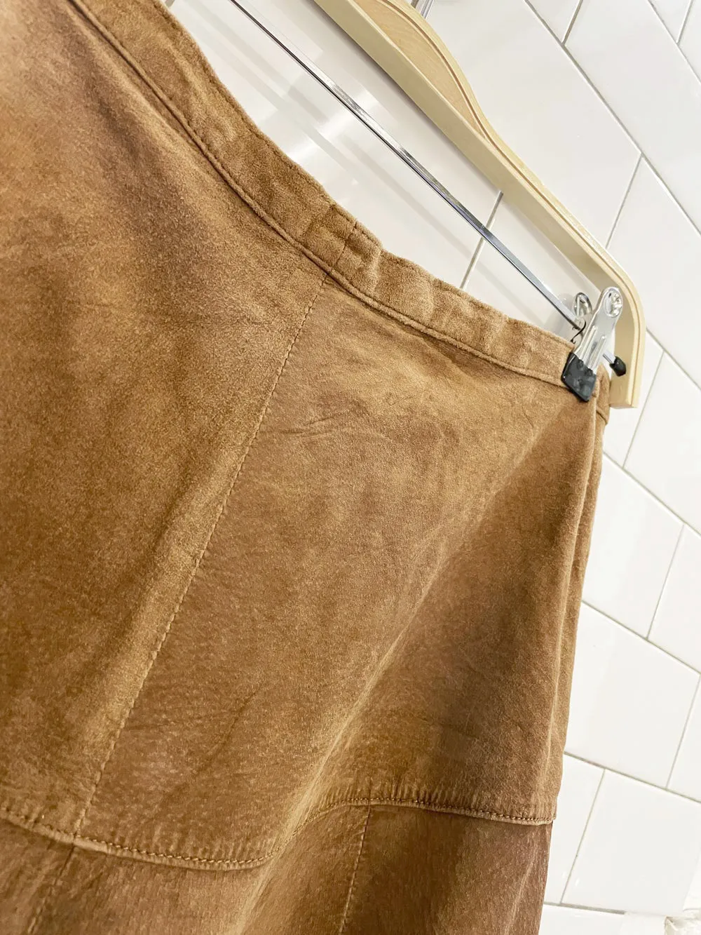 vintage 00s traditions ltd suede full midi maxi skirt sold by Good Market Thrift Store product image thumbnail 2