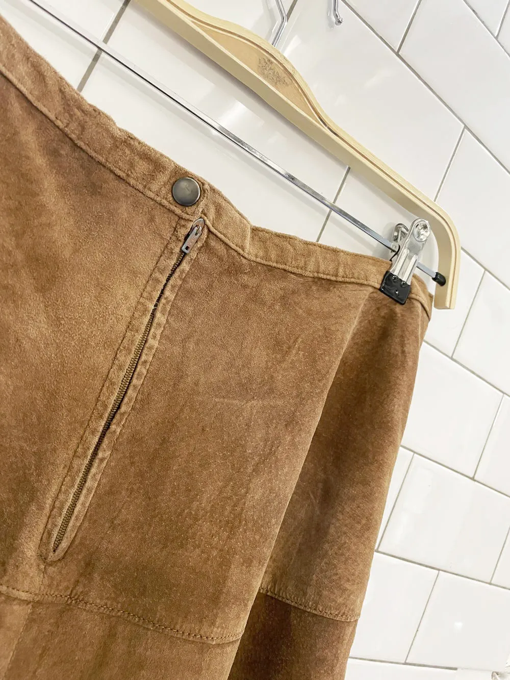 vintage 00s traditions ltd suede full midi maxi skirt sold by Good Market Thrift Store product image thumbnail 4