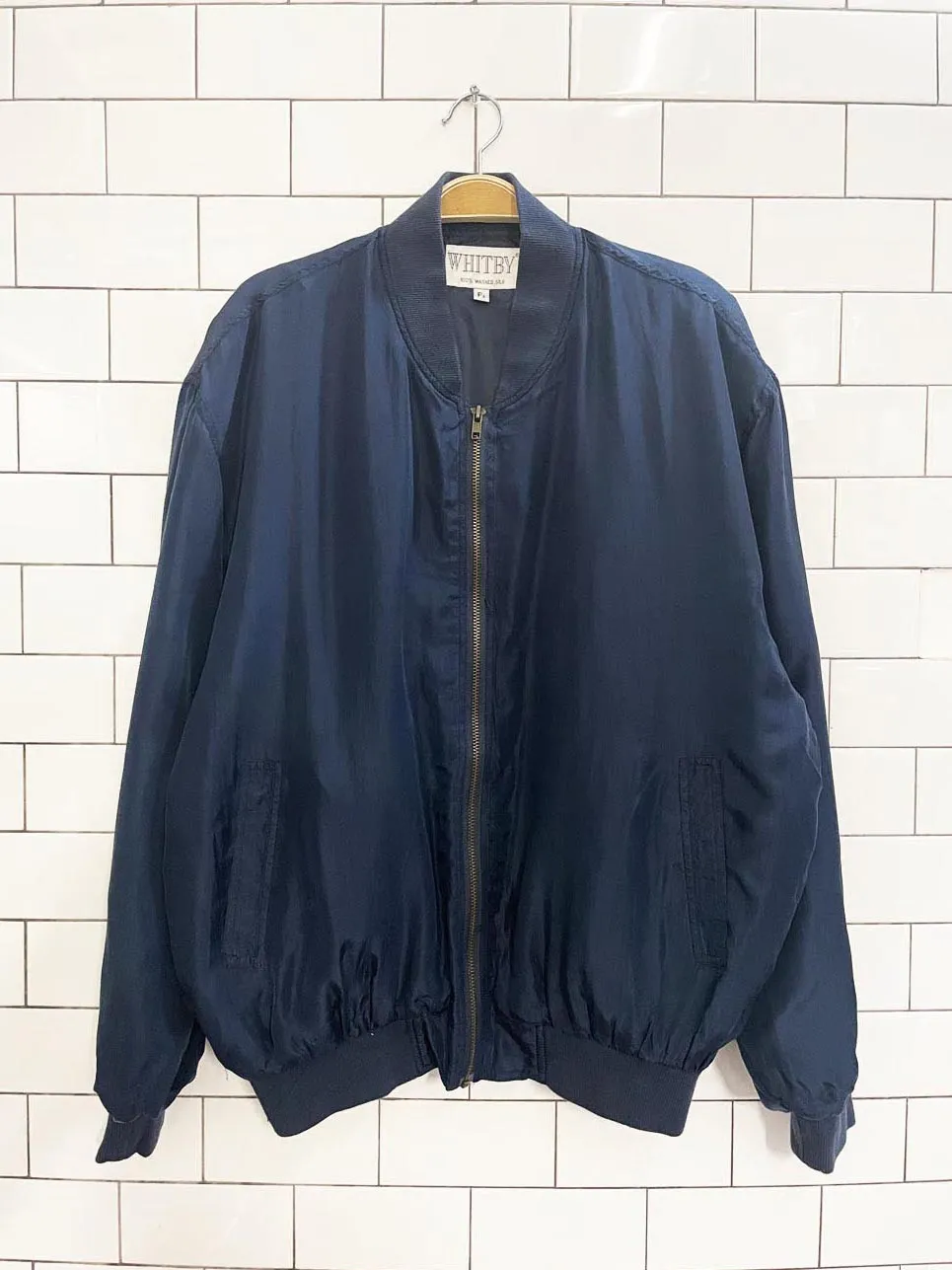 vintage 90s whitby 100% silk bomber jacket sold by Good Market Thrift Store