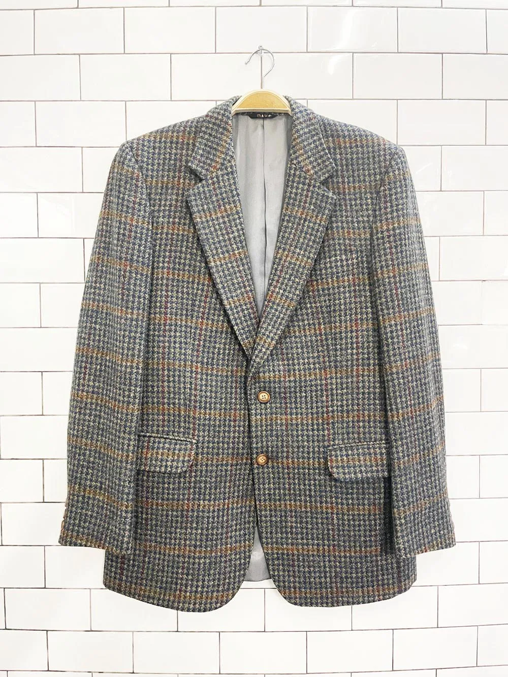 vintage daks 100% wool houndstooth tweed blazer sold by Good Market Thrift Store