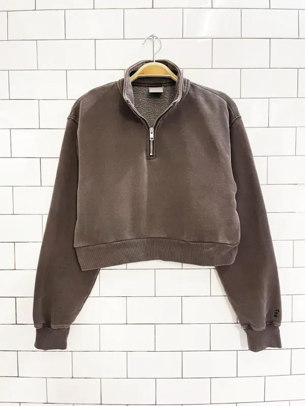 tna cozy fleece perfect 1/4 zip cropped sweatshirt | artizia sold by Good Market Thrift Store