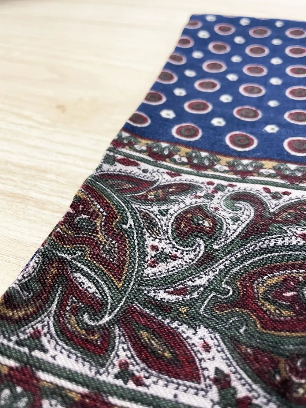 vintage perry ellis wool paisley medallion menswear scarf sold by Good Market Thrift Store product image thumbnail 3