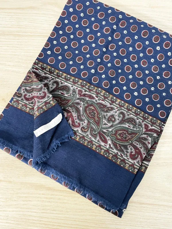 vintage perry ellis wool paisley medallion menswear scarf sold by Good Market Thrift Store