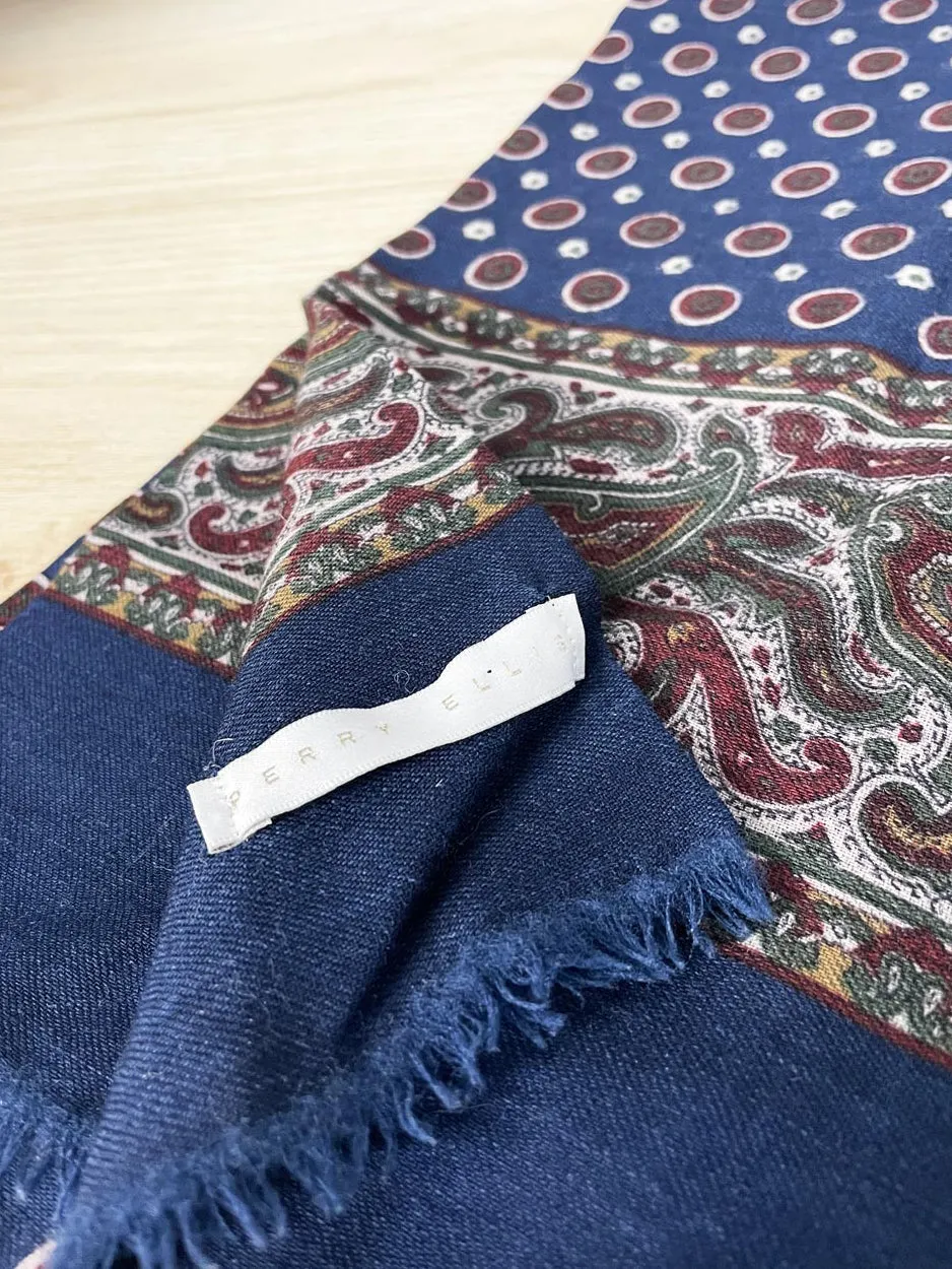 vintage perry ellis wool paisley medallion menswear scarf sold by Good Market Thrift Store product image thumbnail 2