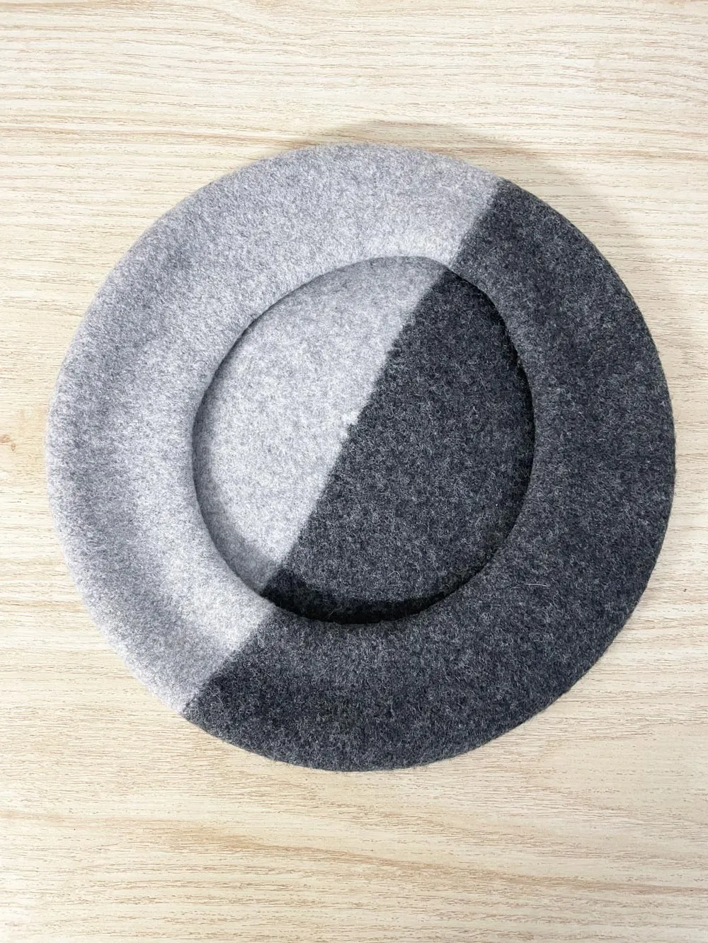 hat attack two-tone wool beret sold by Good Market Thrift Store product image thumbnail 3